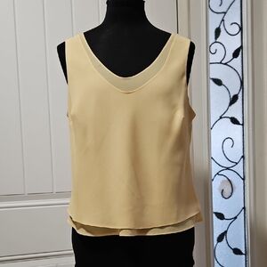 Joseph Ribkoff Yellow Double Layer Crepe Sleeveless Tank Top Size 10